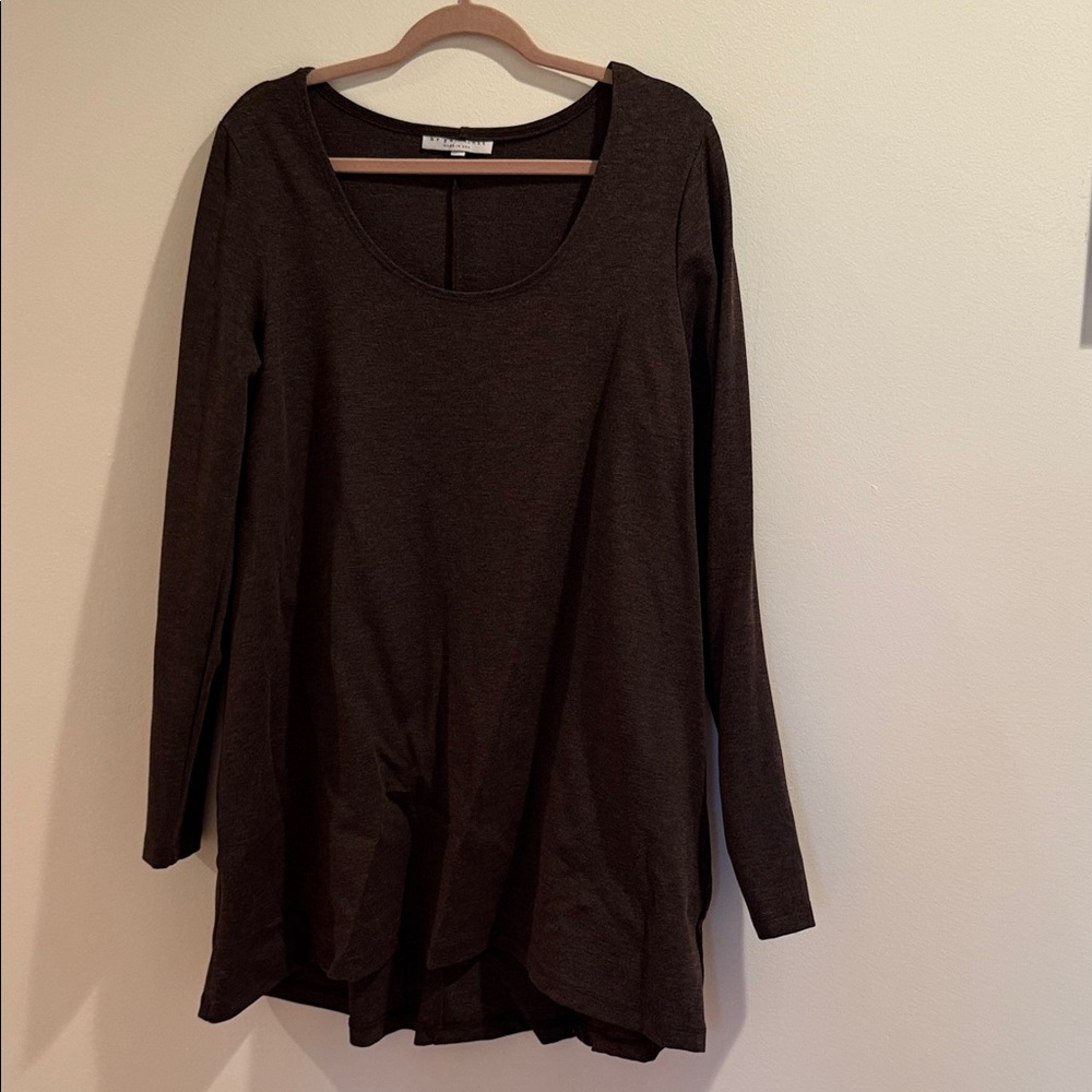 bryn Walker Dark Brown Long Sleeve Top